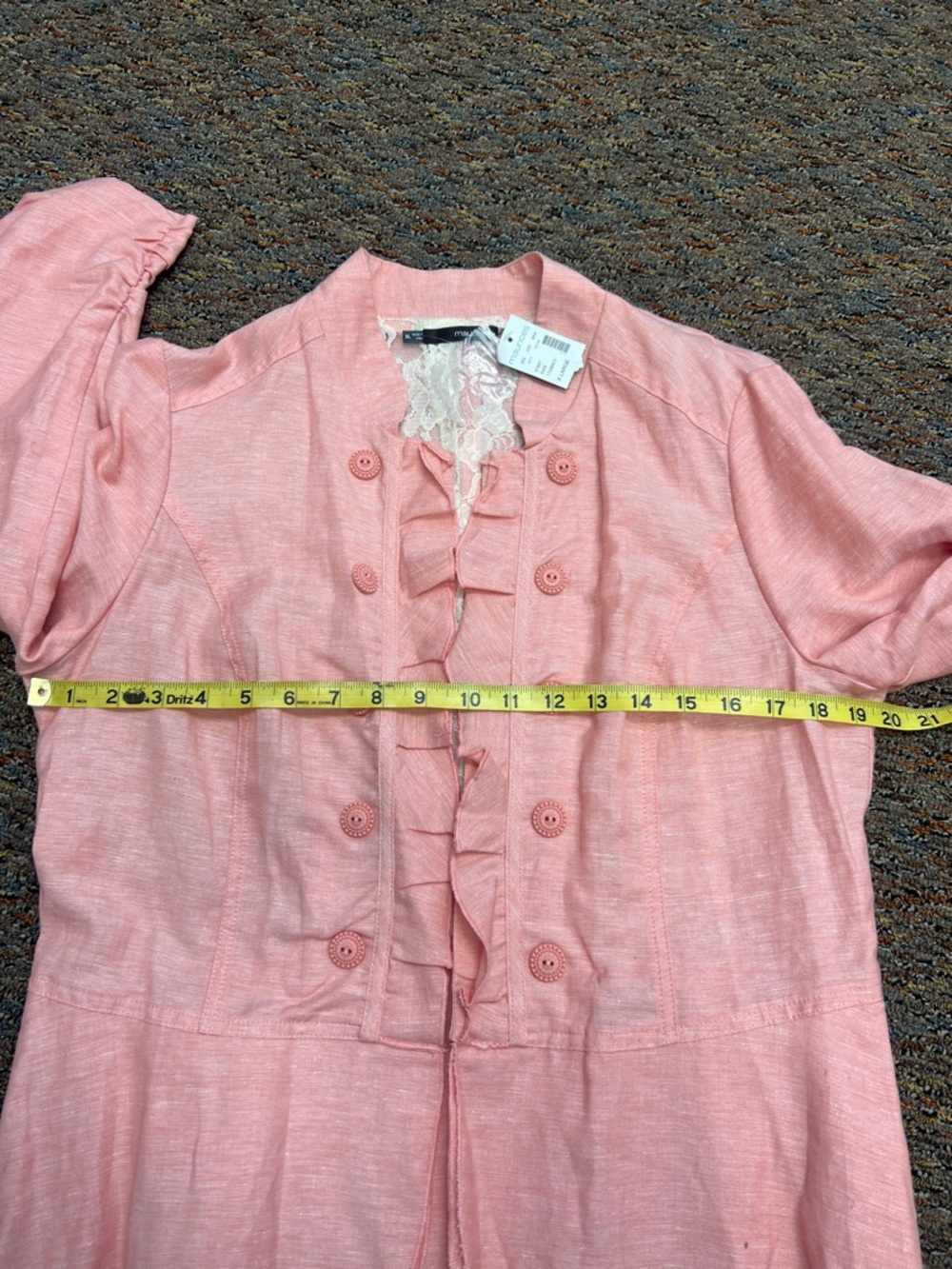 Maurices Light Salmon / Coral Jacket with Buttons & Ruffles New with Tags XL - Picture 8 of 14